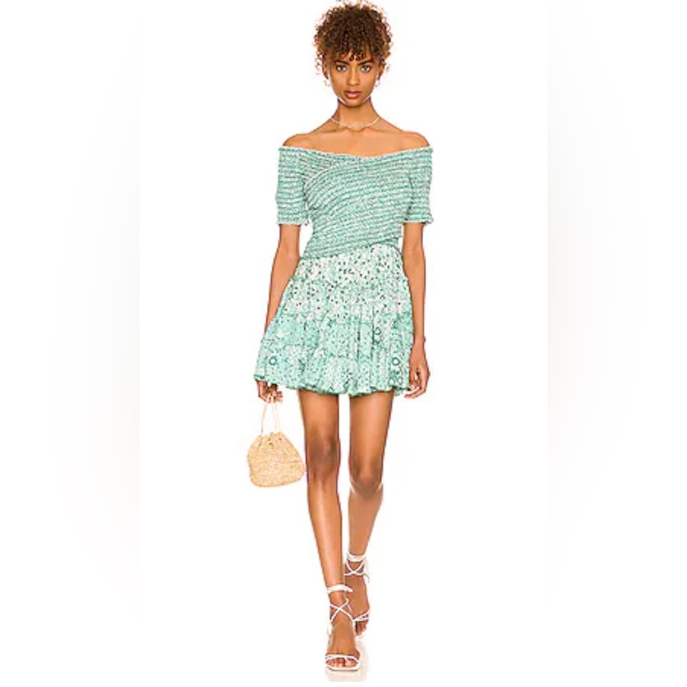 Poupette St. Barth Asymmetrical Green Dress